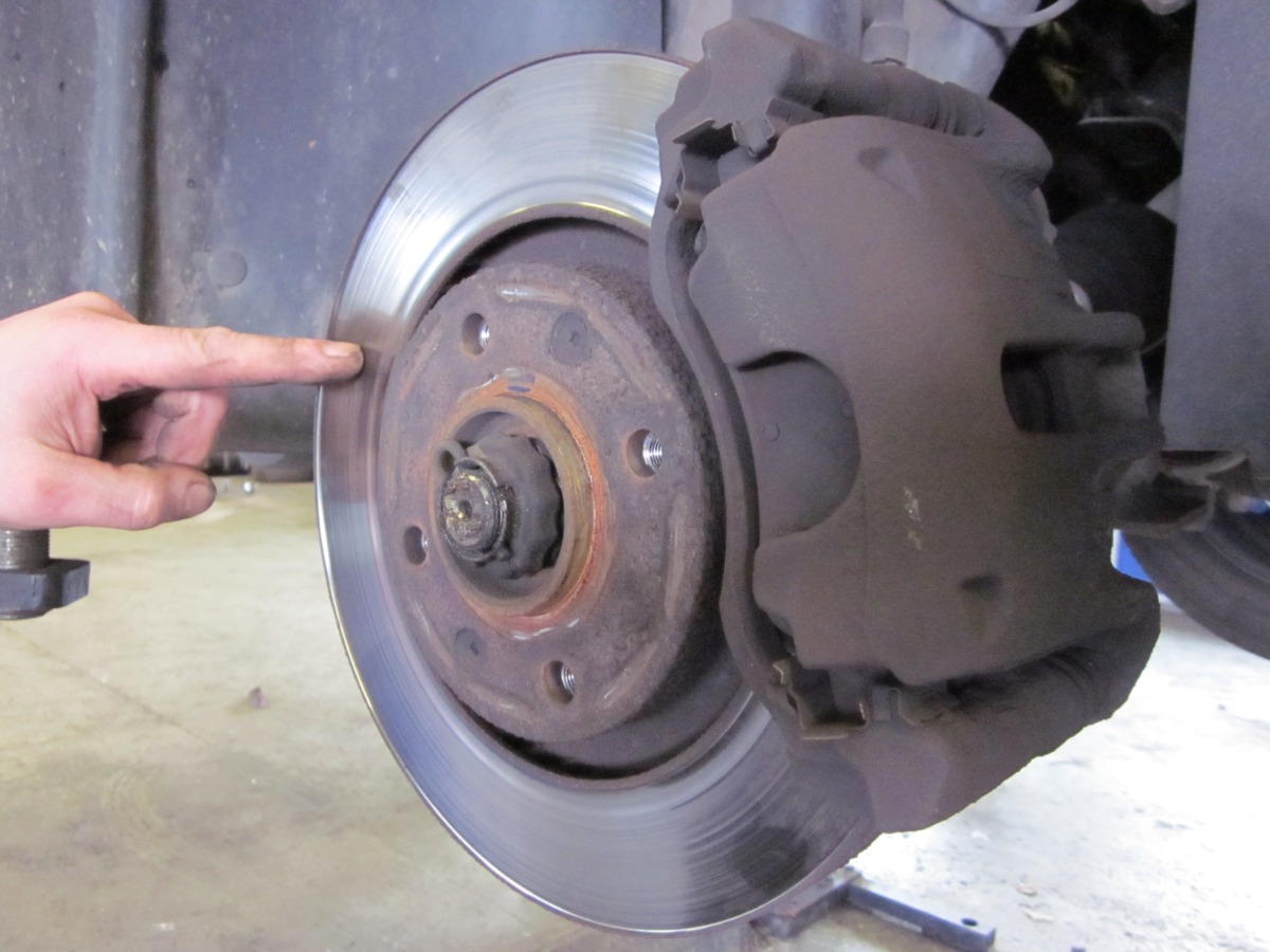 Brake rotor rusted and worn.